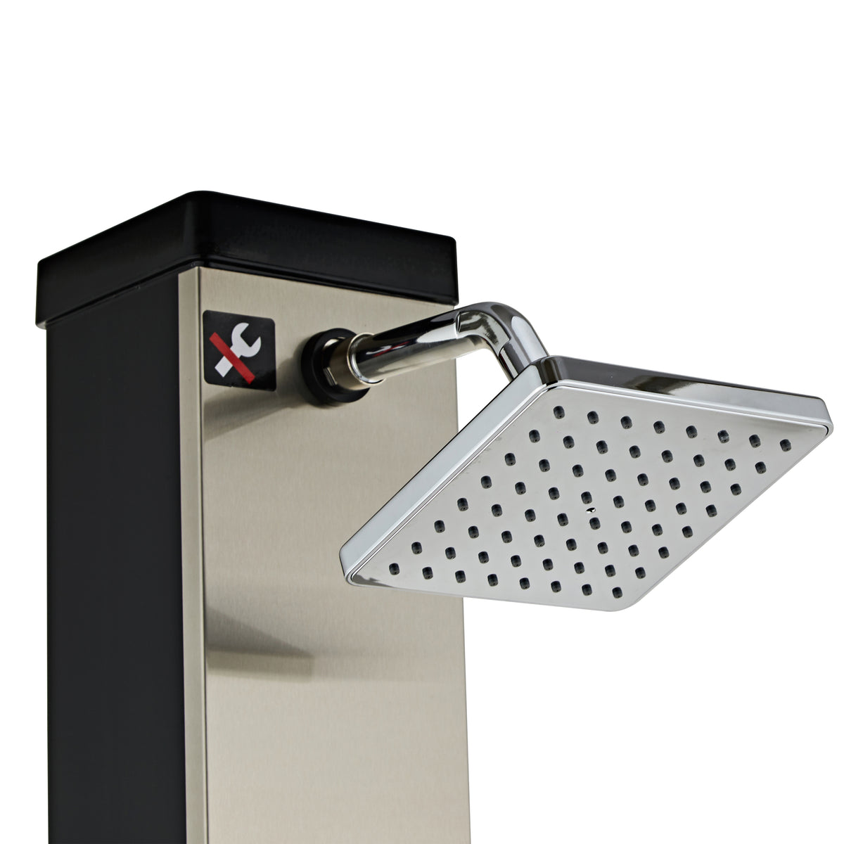 40L Outdoor-Solardusche – Schwarz & Gebürstetes Nickel