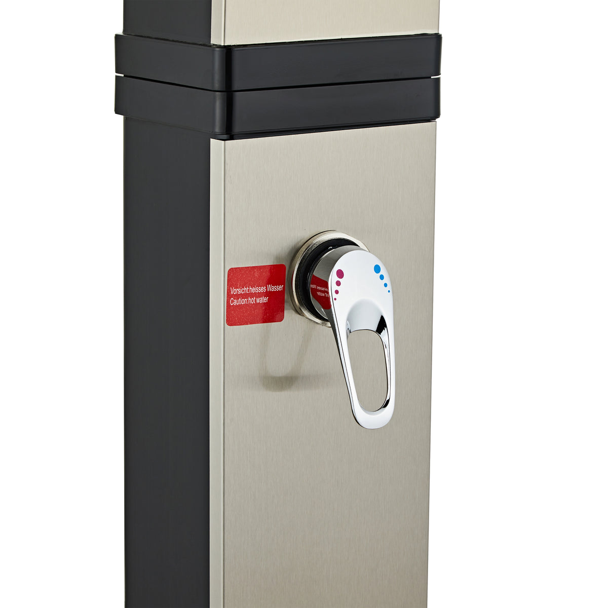 40L Outdoor-Solardusche – Schwarz & Gebürstetes Nickel