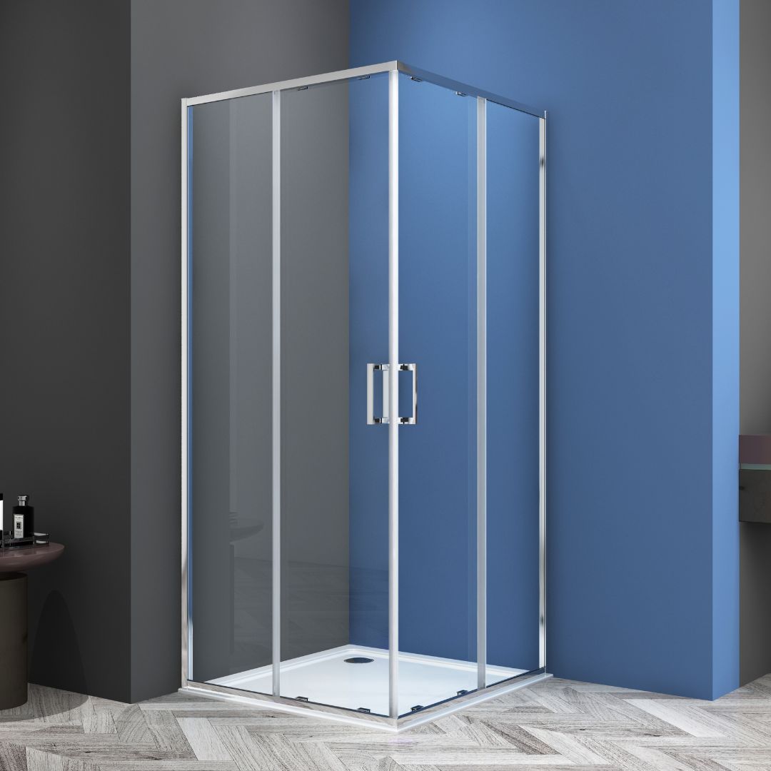 Eckdusche Schiebetür SLIMLINE chrom Easy-Clean | 5 verschiedene Größen