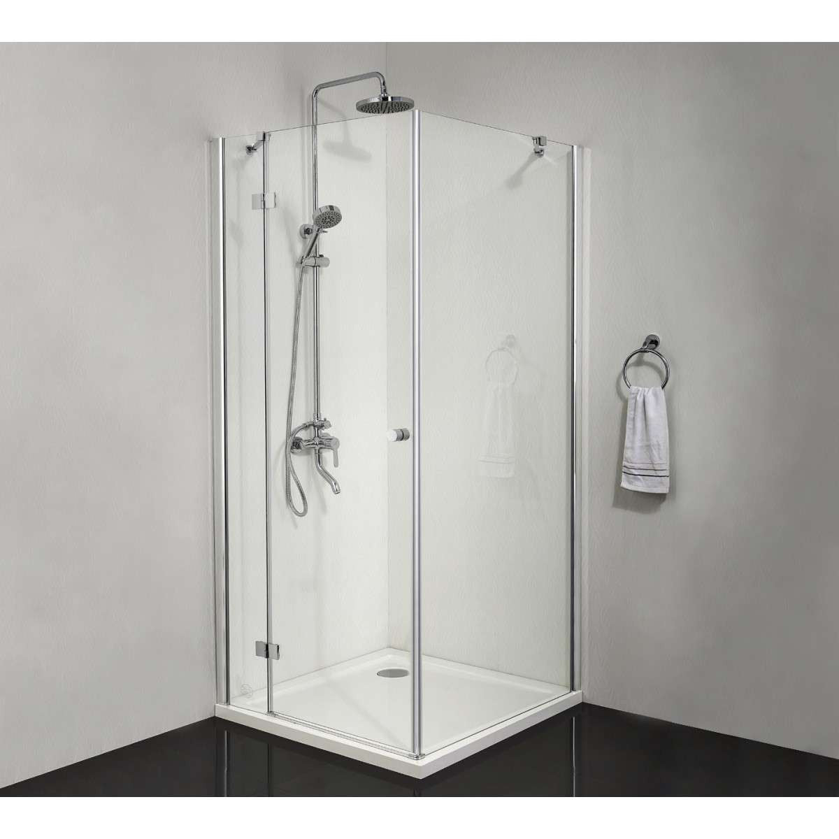 Smartflex - Fixglas chrom 116,5-118,5 cm x 195cm