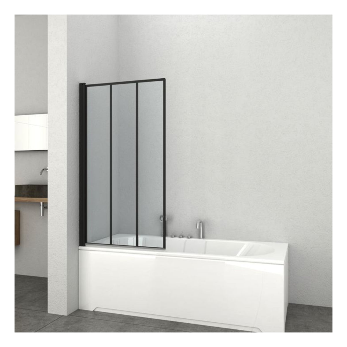 Duschabtrennung Elite Black 79-80x140 cm schwarz matt