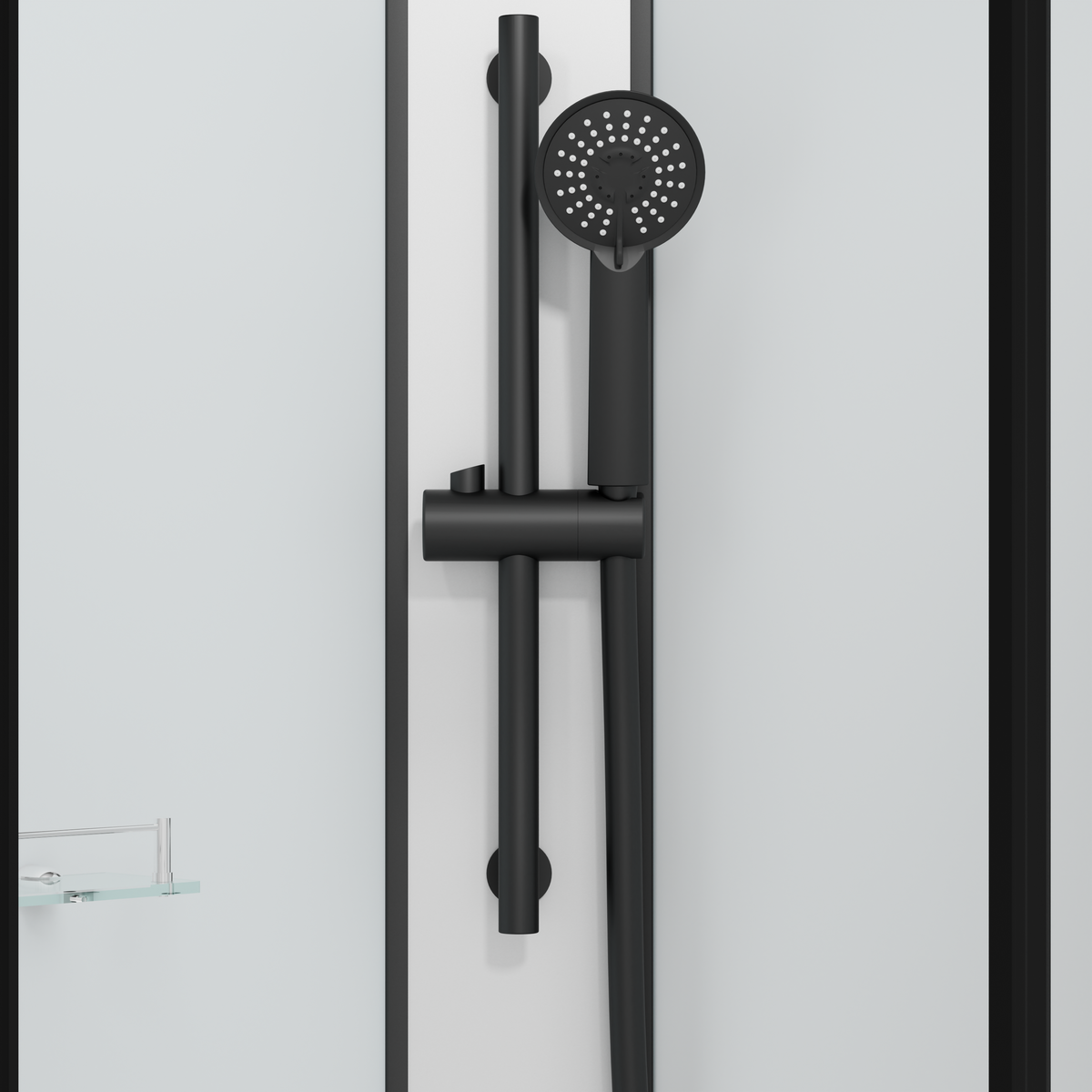 Komplettdusche DENVER BLACK - mit Schnellmontage 90 x 90 x 210 cm