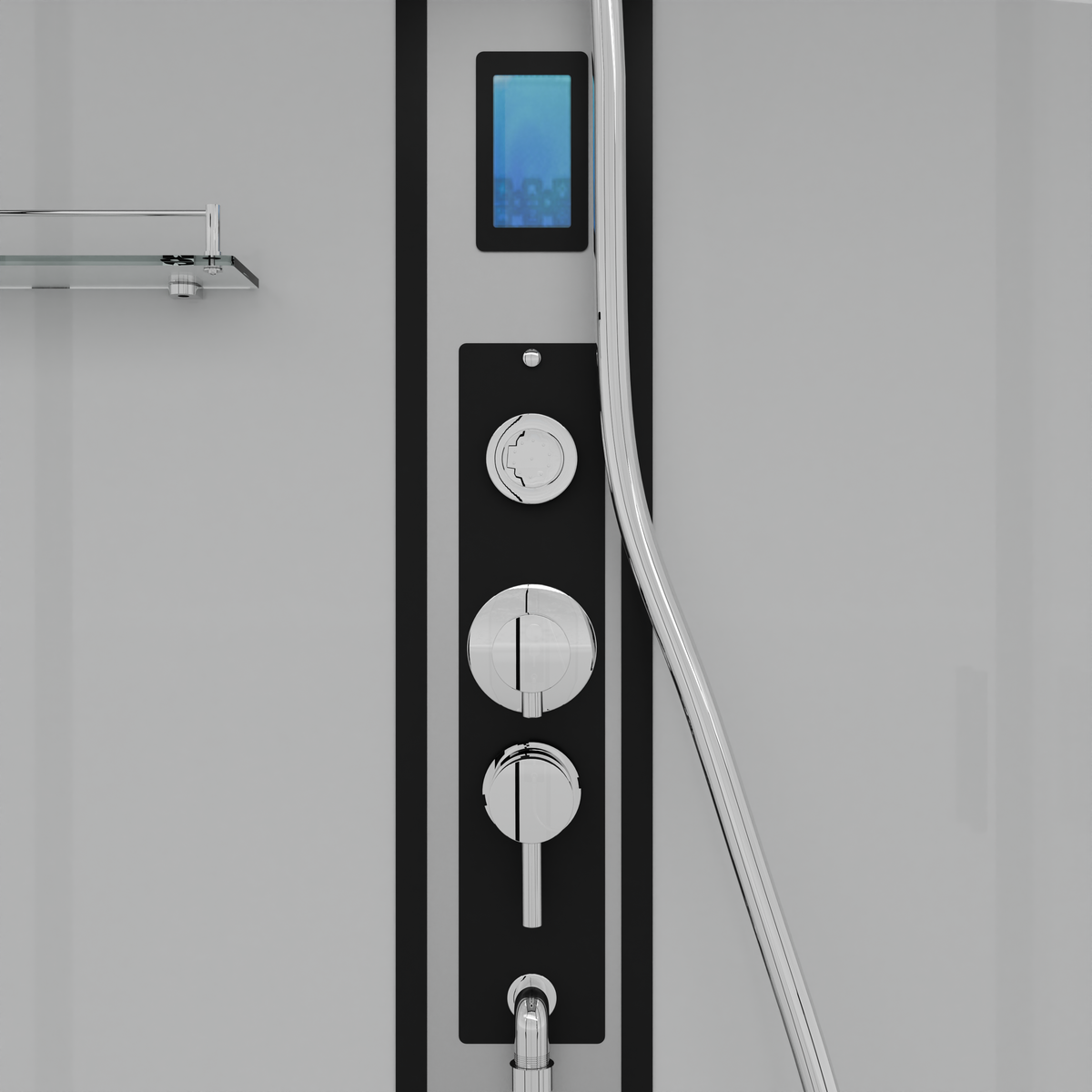 Complete Shower BOSTON BLACK - with quick assembly 90 x 120 x 215 cm
