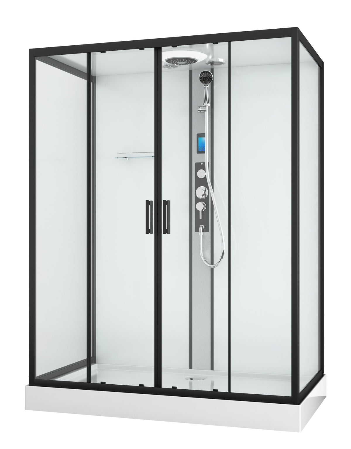 Komplettdusche NEW YORK BLACK - mit Schnellmontage 90 x 160 x 215 cm