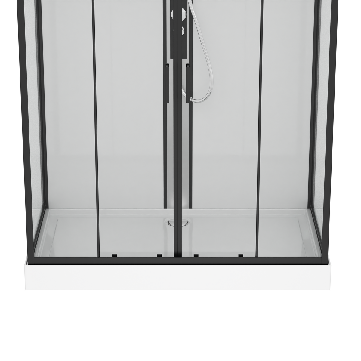 Complete Shower Unit NEW YORK BLACK - with quick assembly 90 x 160 x 215 cm