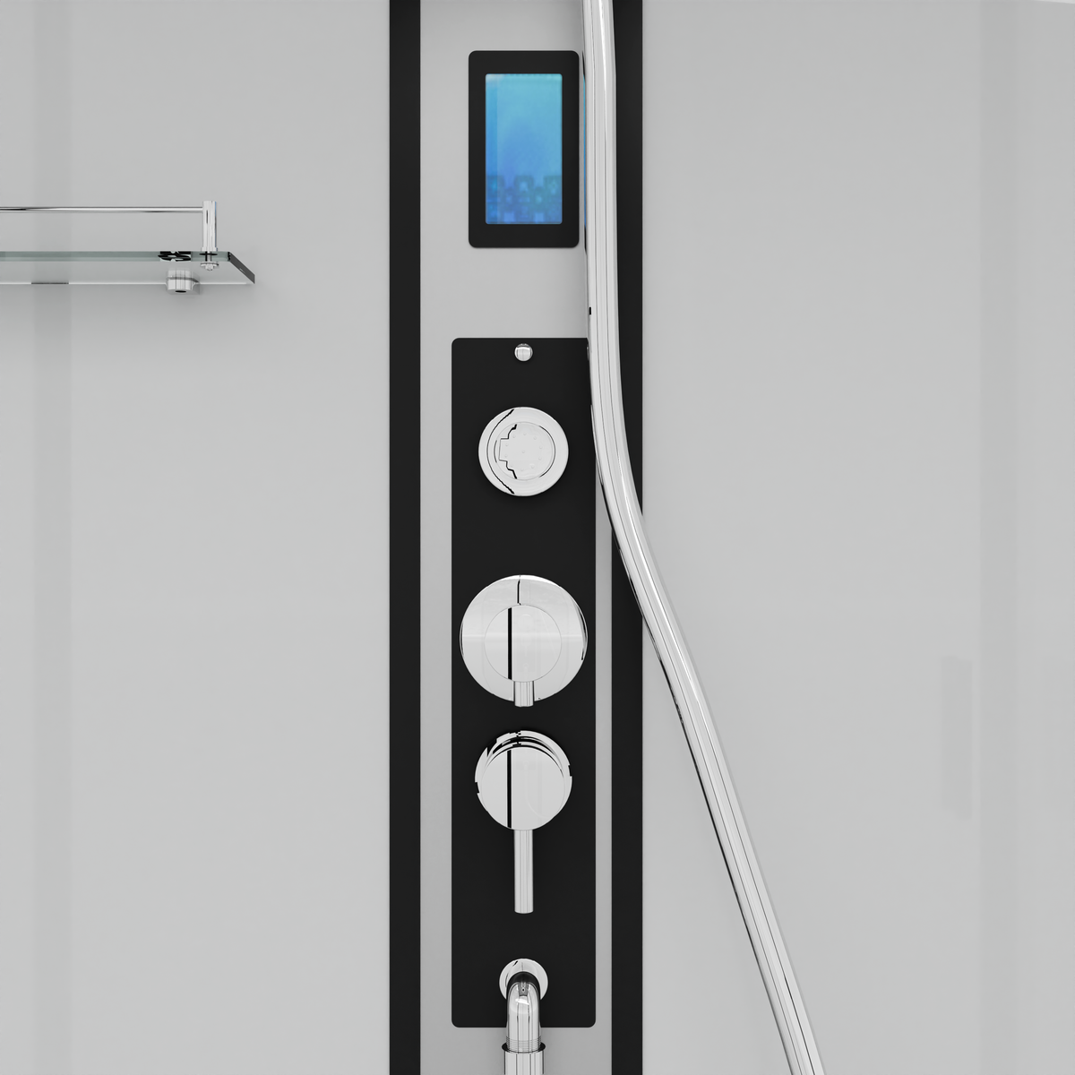 Complete Shower Unit NEW YORK BLACK - with quick assembly 90 x 160 x 215 cm