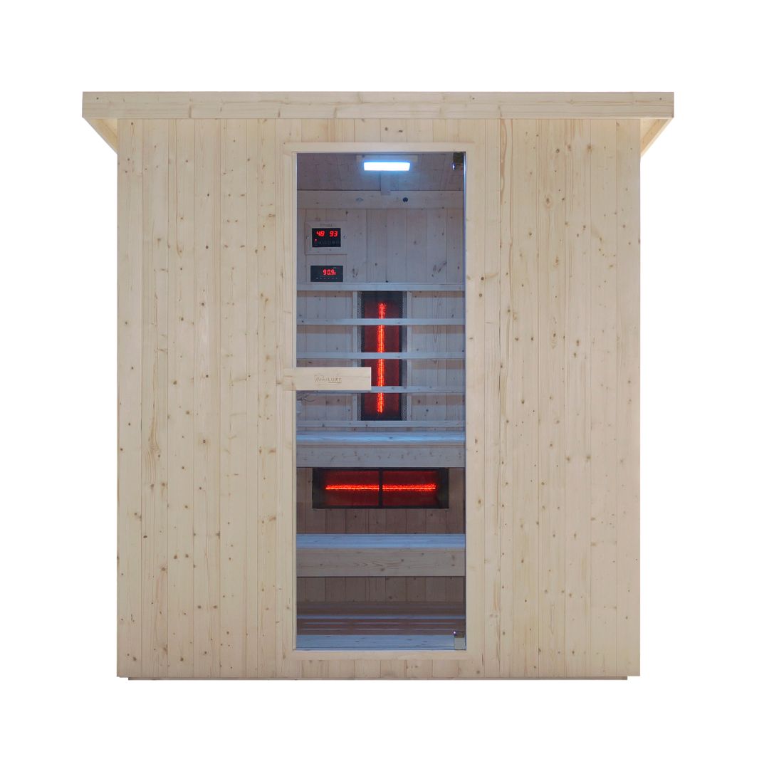 Outdoor Kombination Sauna und Infrarotkabine LAHTI für 4 - 6 Personen