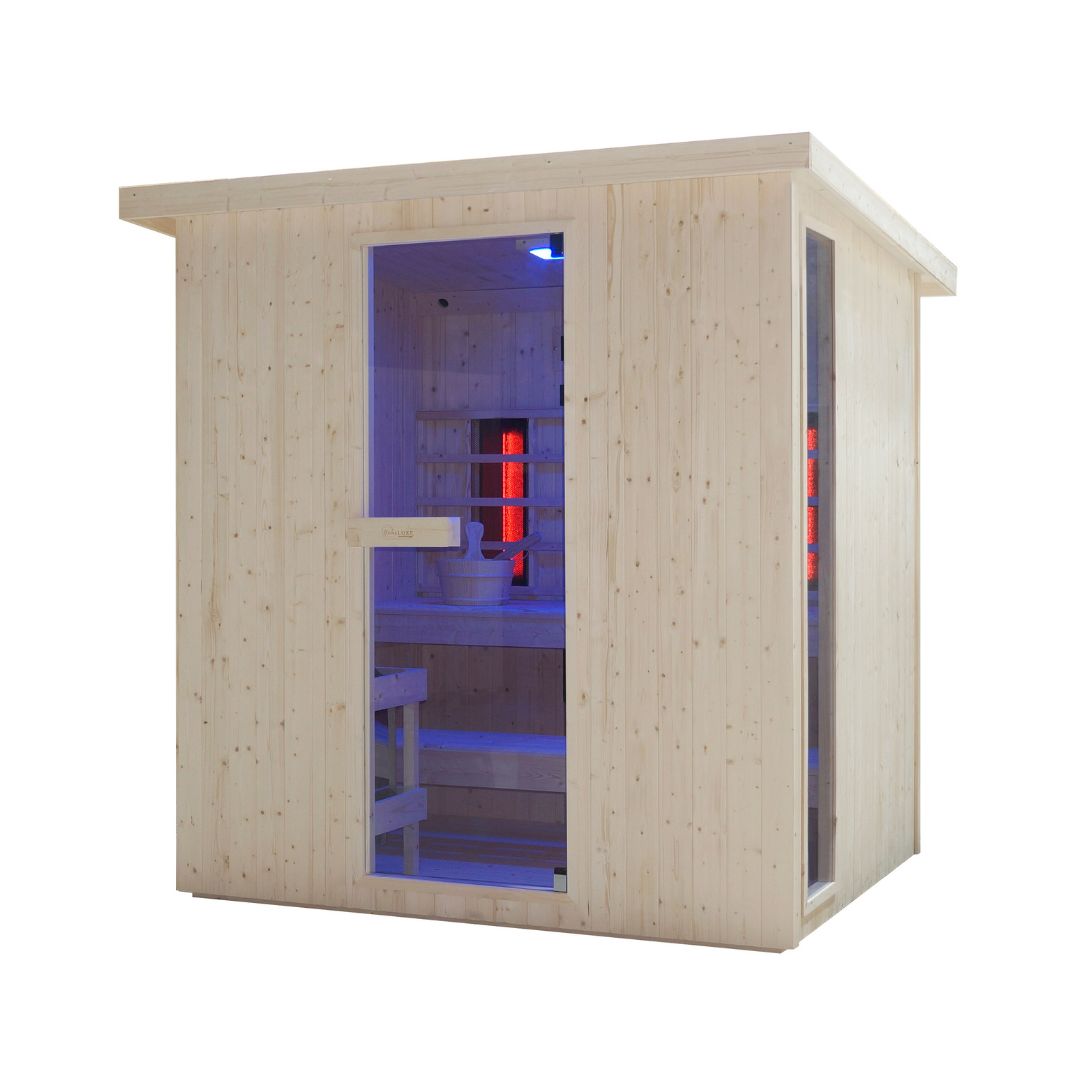 Outdoor Kombination Sauna und Infrarotkabine LAHTI für 4 - 6 Personen