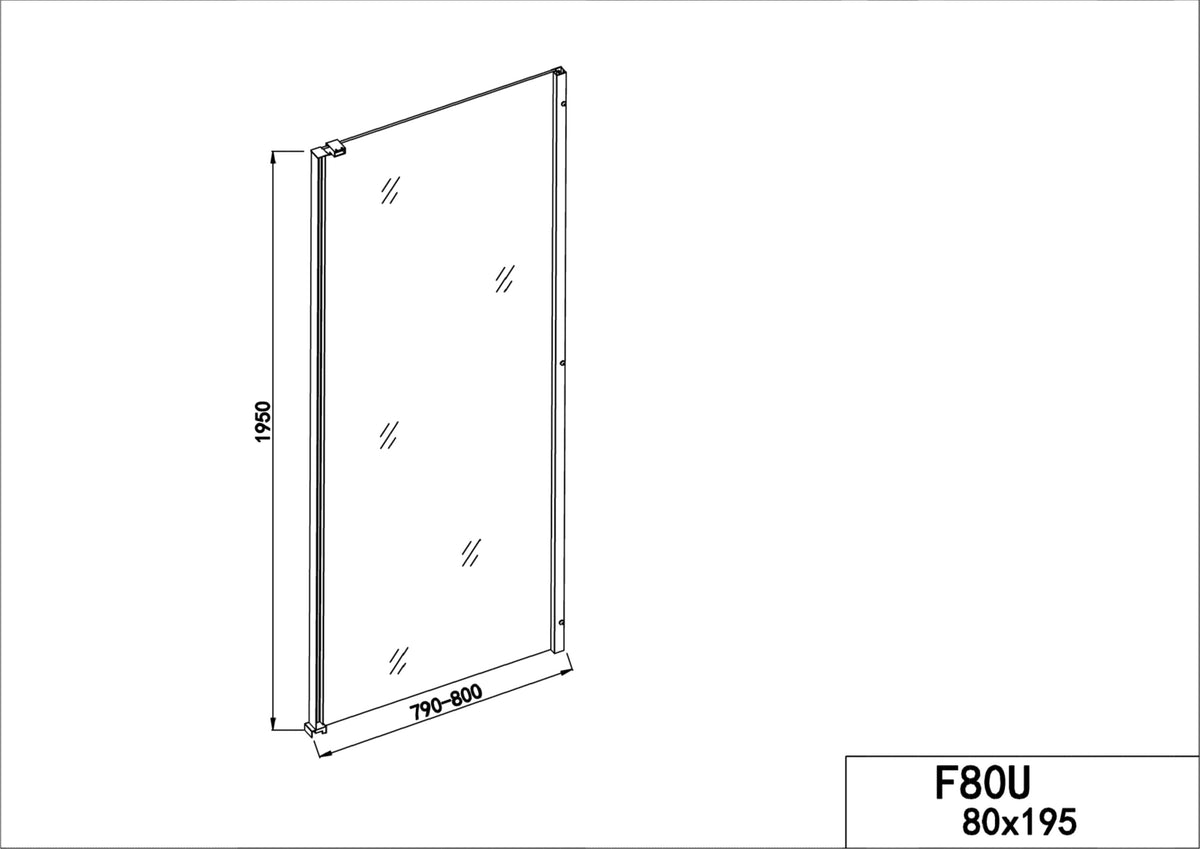Fixed glass element ELITE CHROM in 2 different sizes