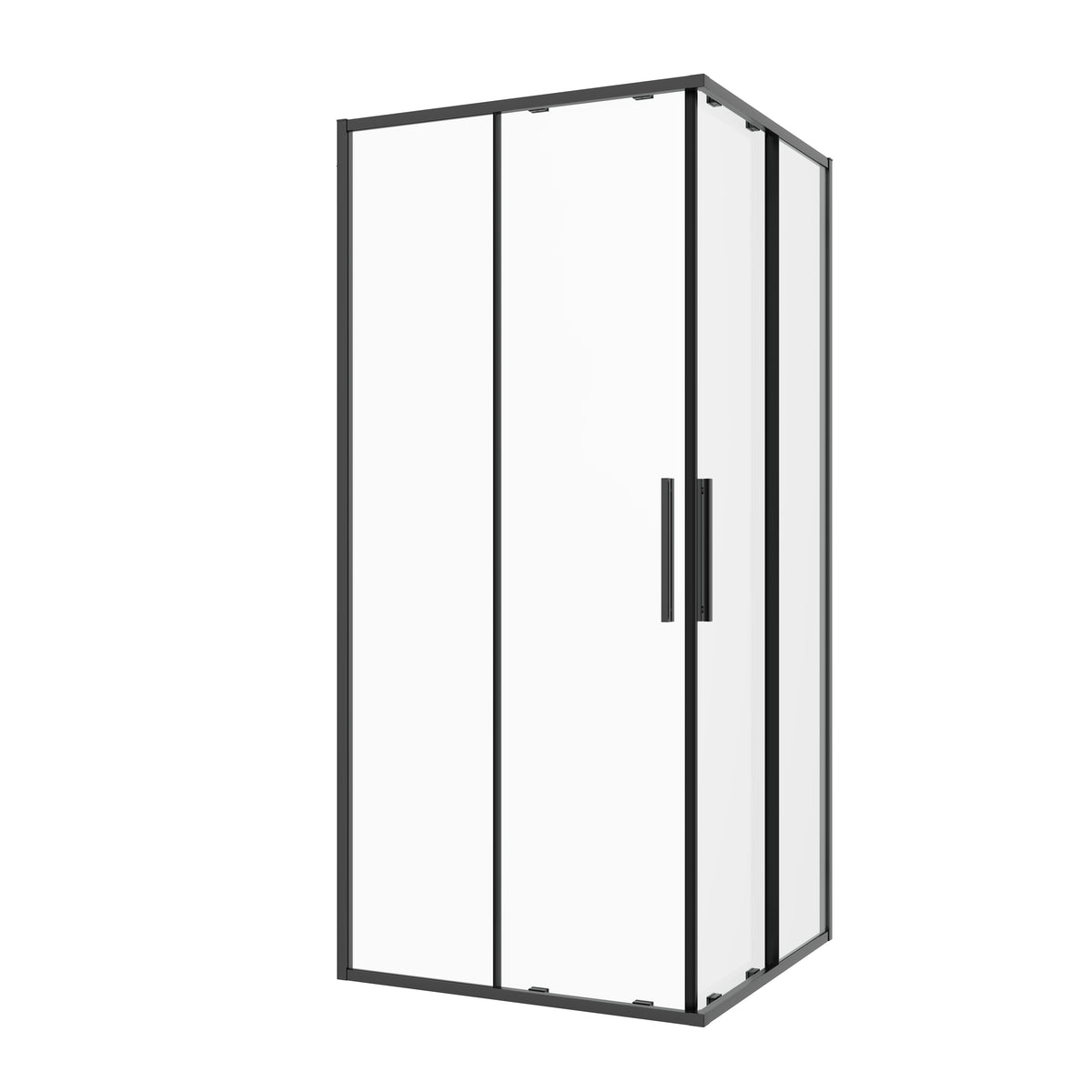 Eckdusche Schiebetür SLIMLINE schwarz Easy-Clean | 5 verschiedene Größen