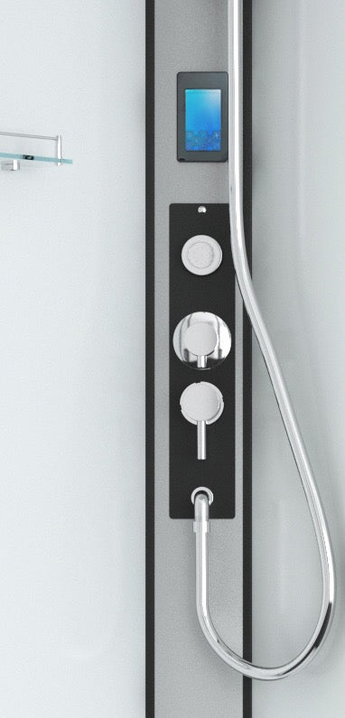 Complete Shower MIAMI BLACK - with Quick Assembly 90 x 90 x 215 cm
