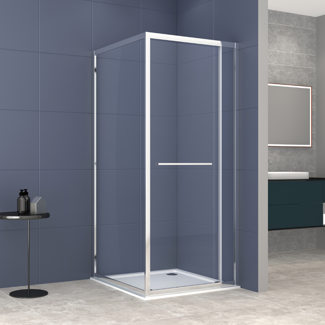 Eckdusche m. Drehschiebetür chrom Easy-Clean | 2 Größen