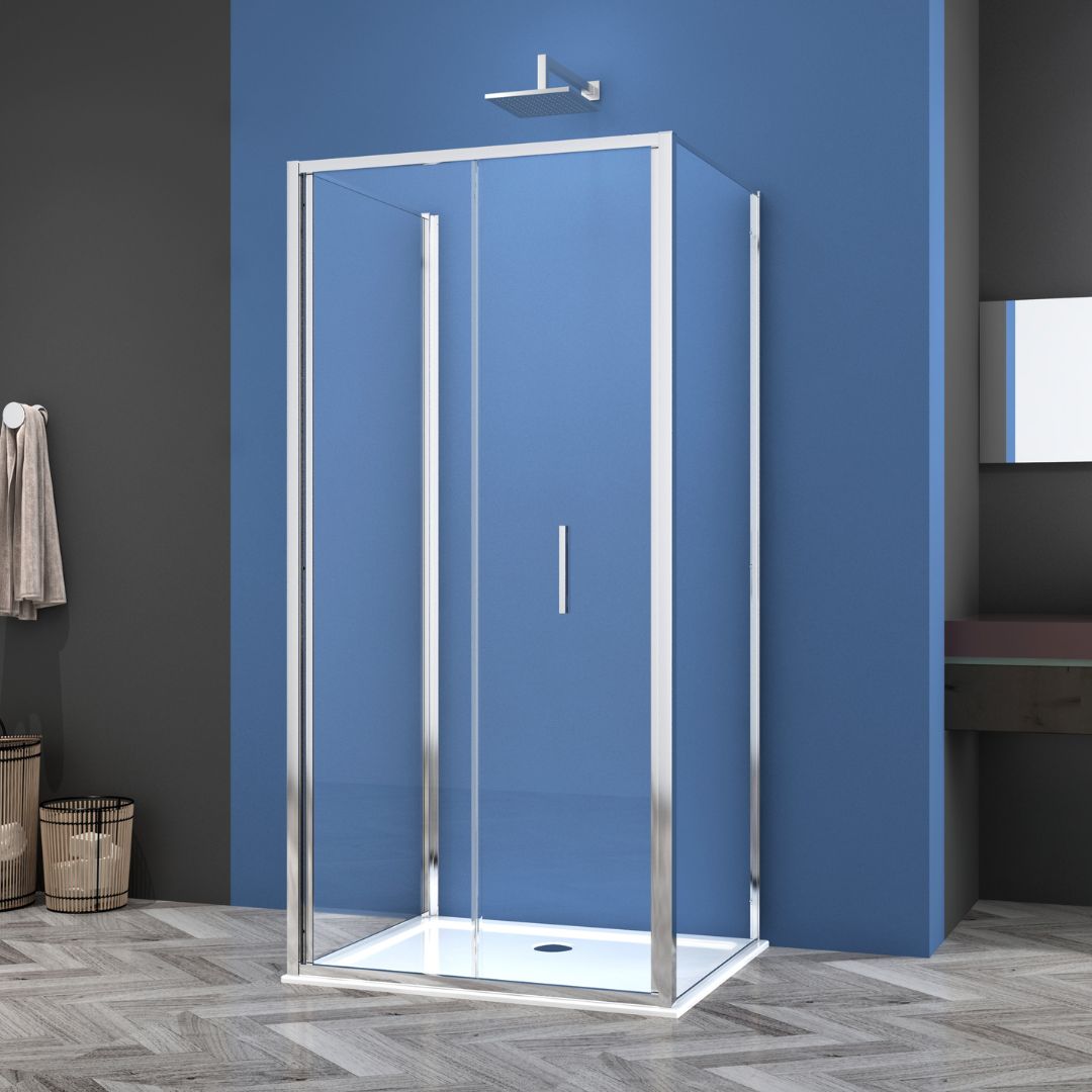 Falttür chrom 6mm Easy-Clean | 3 verschiedene Größen