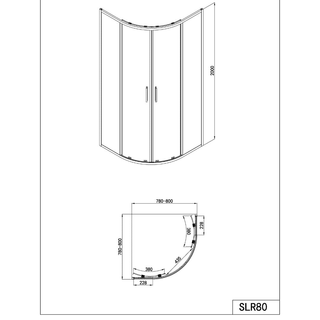 Round shower cubicle black ESG Easy-Clean in 3 different sizes