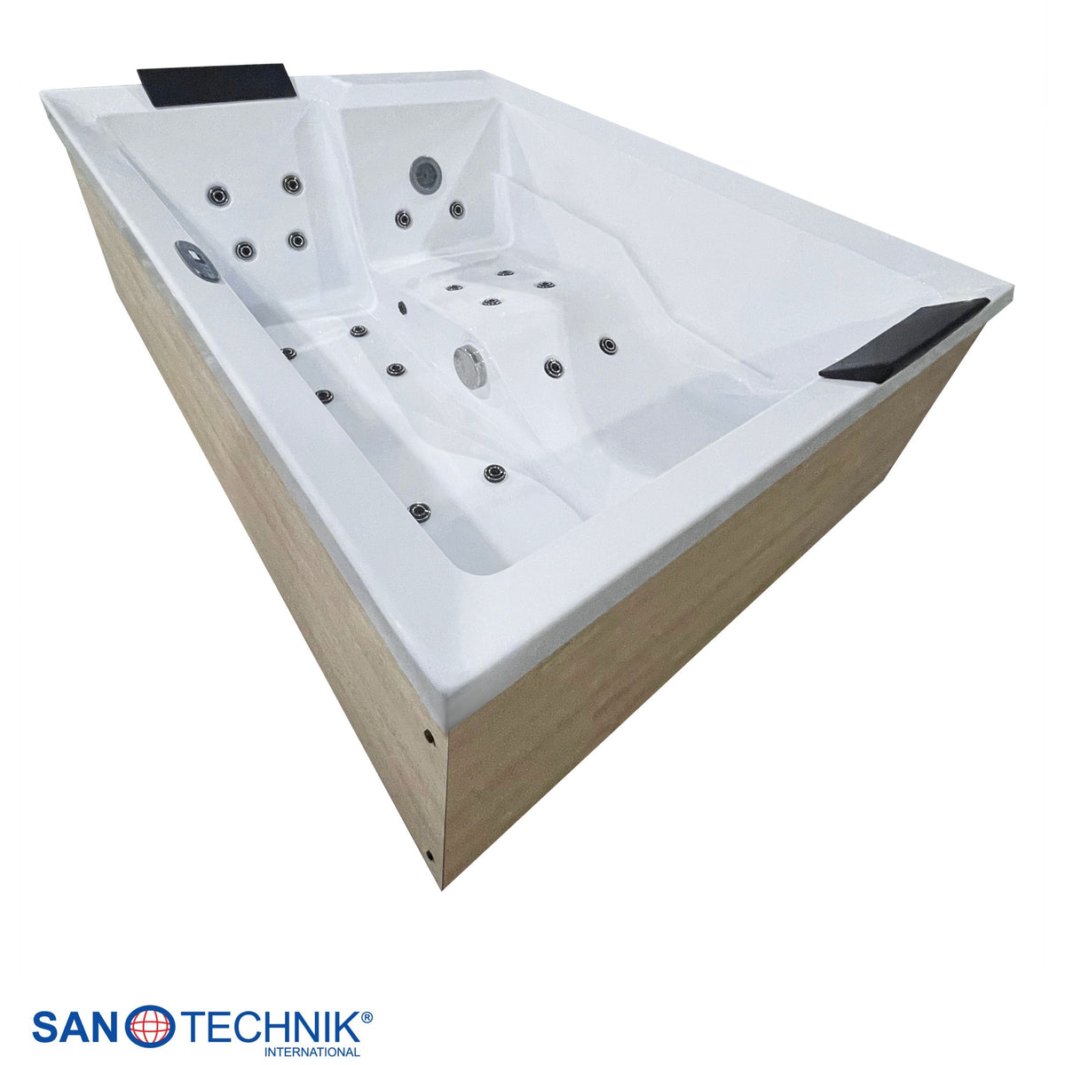 Outdoor Whirlpool ZADAR White incl. Cover & Steps 190x140x70 cm Frost-proof