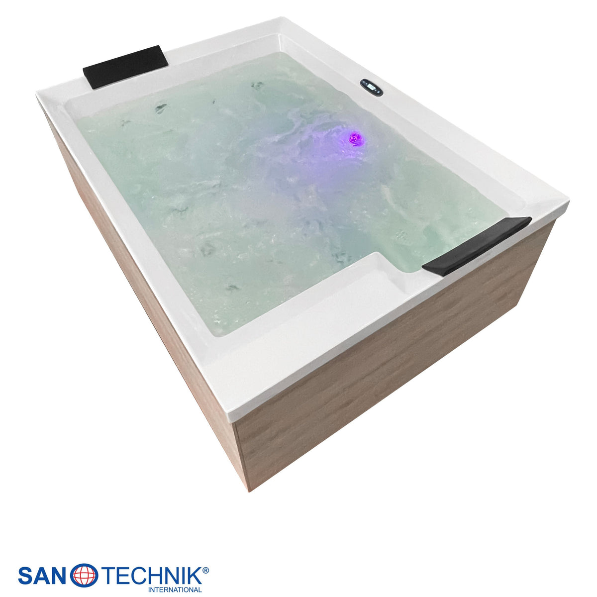 Outdoor Whirlpool ZADAR White incl. Cover & Steps 190x140x70 cm Frost-proof