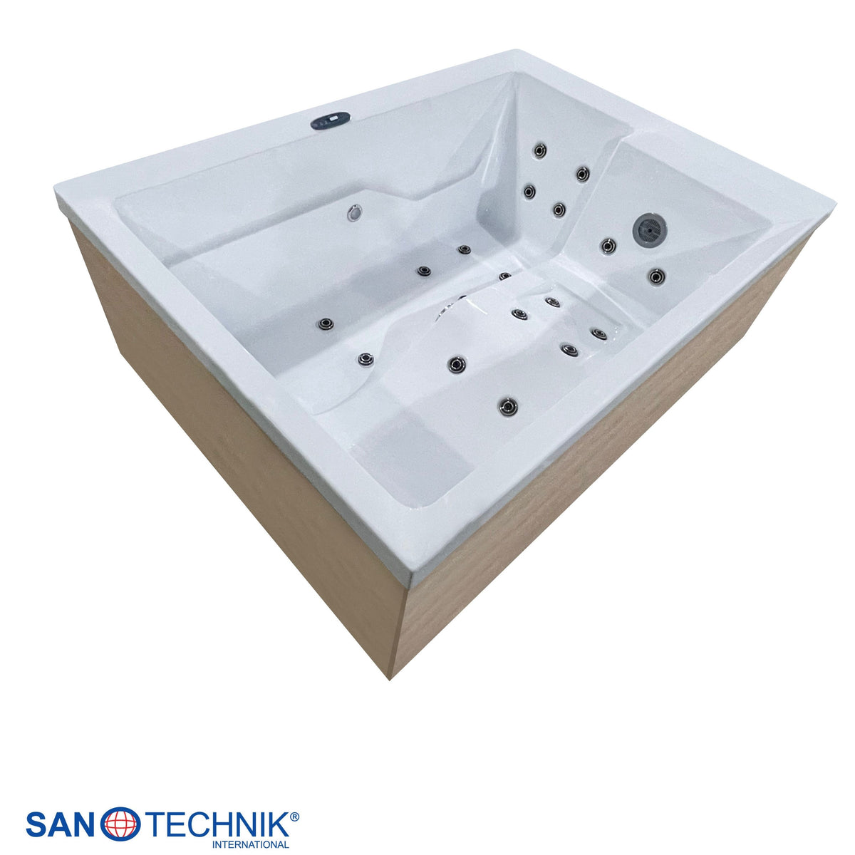 Outdoor Whirlpool ZADAR White incl. Cover & Steps 190x140x70 cm Frost-proof