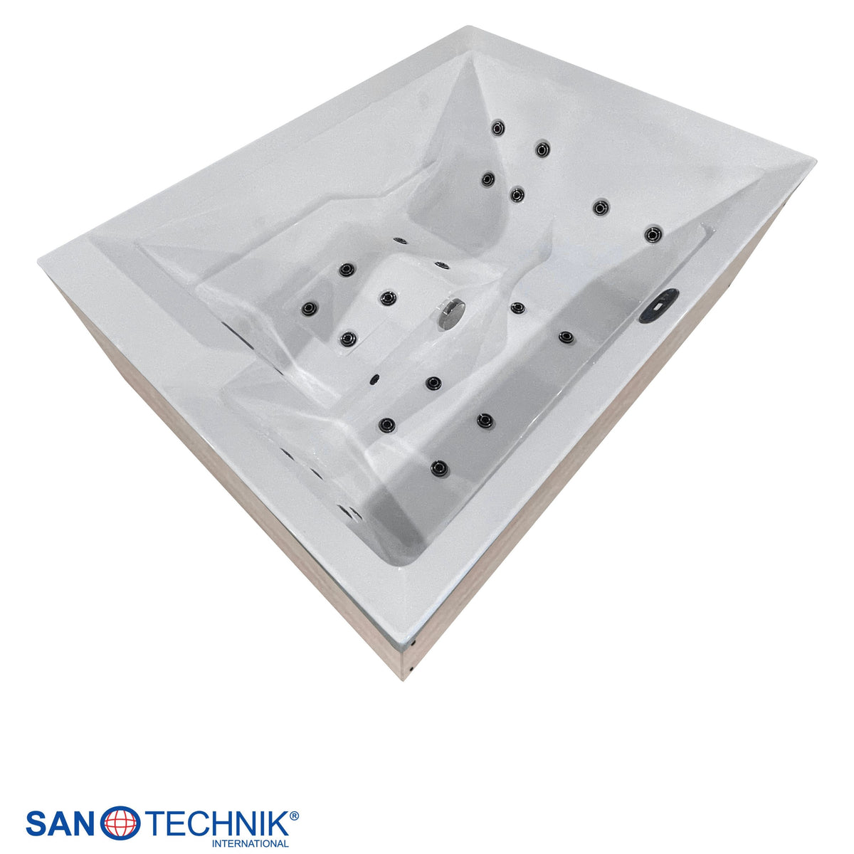 Outdoor Whirlpool ZADAR White incl. Cover & Steps 190x140x70 cm Frost-proof