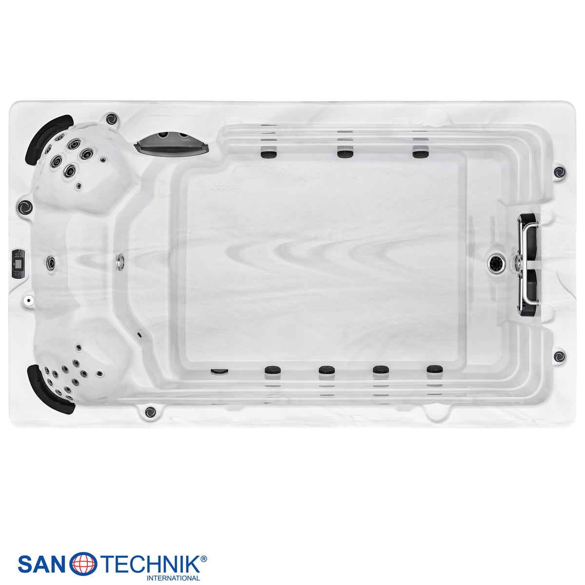 Swimspa IBIZA White Marble incl. Cover & Steps 400x228x131 cm frostproof