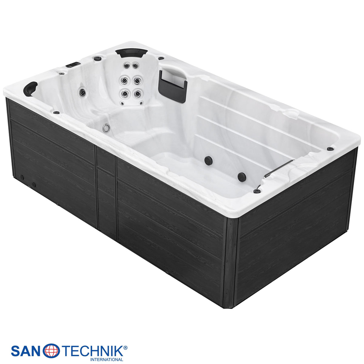 Swimspa IBIZA White Marble inkl. Abdeckung & Stiege 400x228x131 cm frostsicher