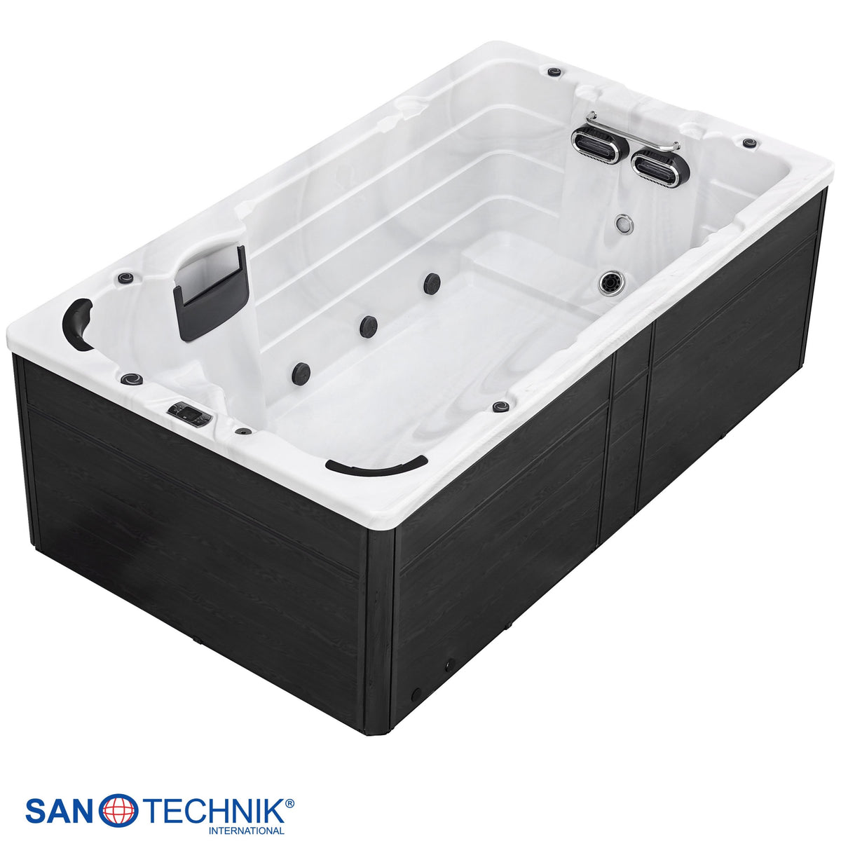 Swimspa IBIZA White Marble inkl. Abdeckung & Stiege 400x228x131 cm frostsicher