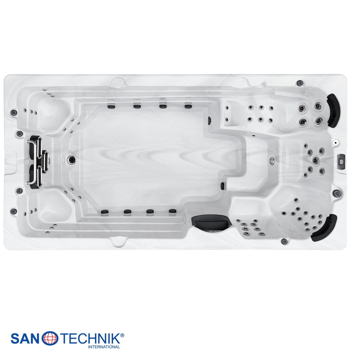 Swimspa MENORCA White Marble incl. Cover & Steps 450x228x131 cm frost-proof