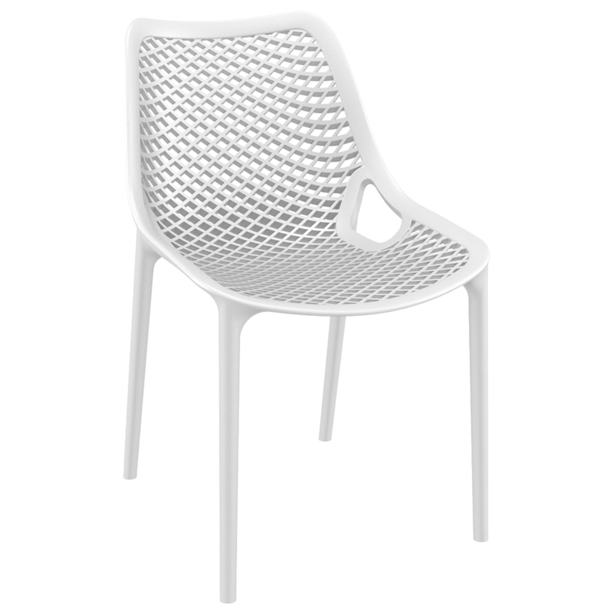 Outdoor armchair with armrest white