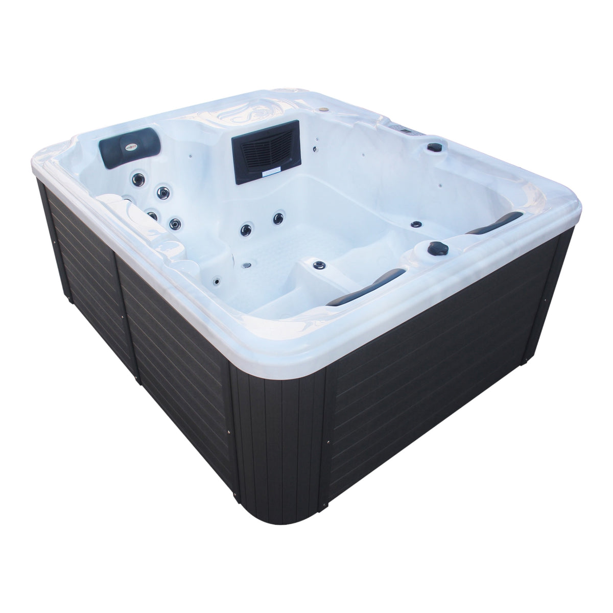 Outdoor Whirlpool OASIS White Marble incl. Cover & Steps 208x175x90 cm Frost-proof
