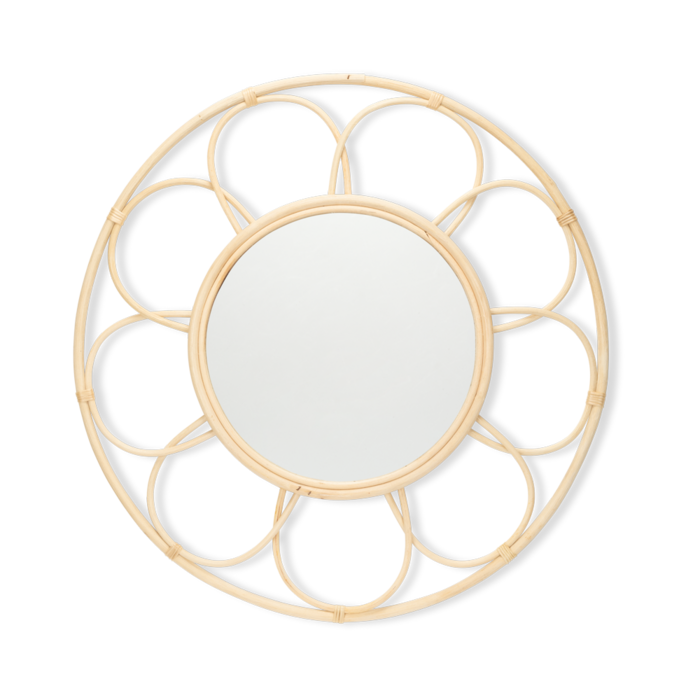 Runder Rattan Spiegel - UMAH