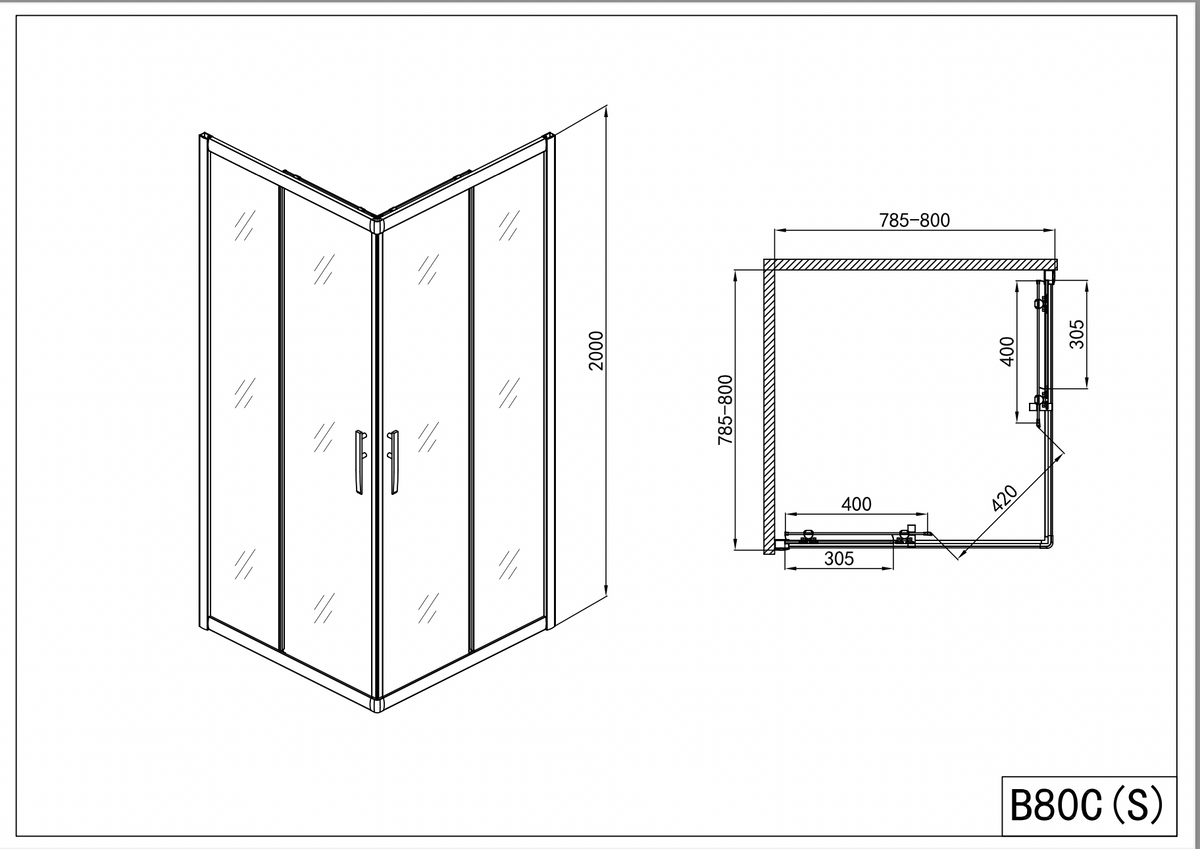 PRO-LINE Corner Shower Enclosure with Easy Clean | 4 Sizes