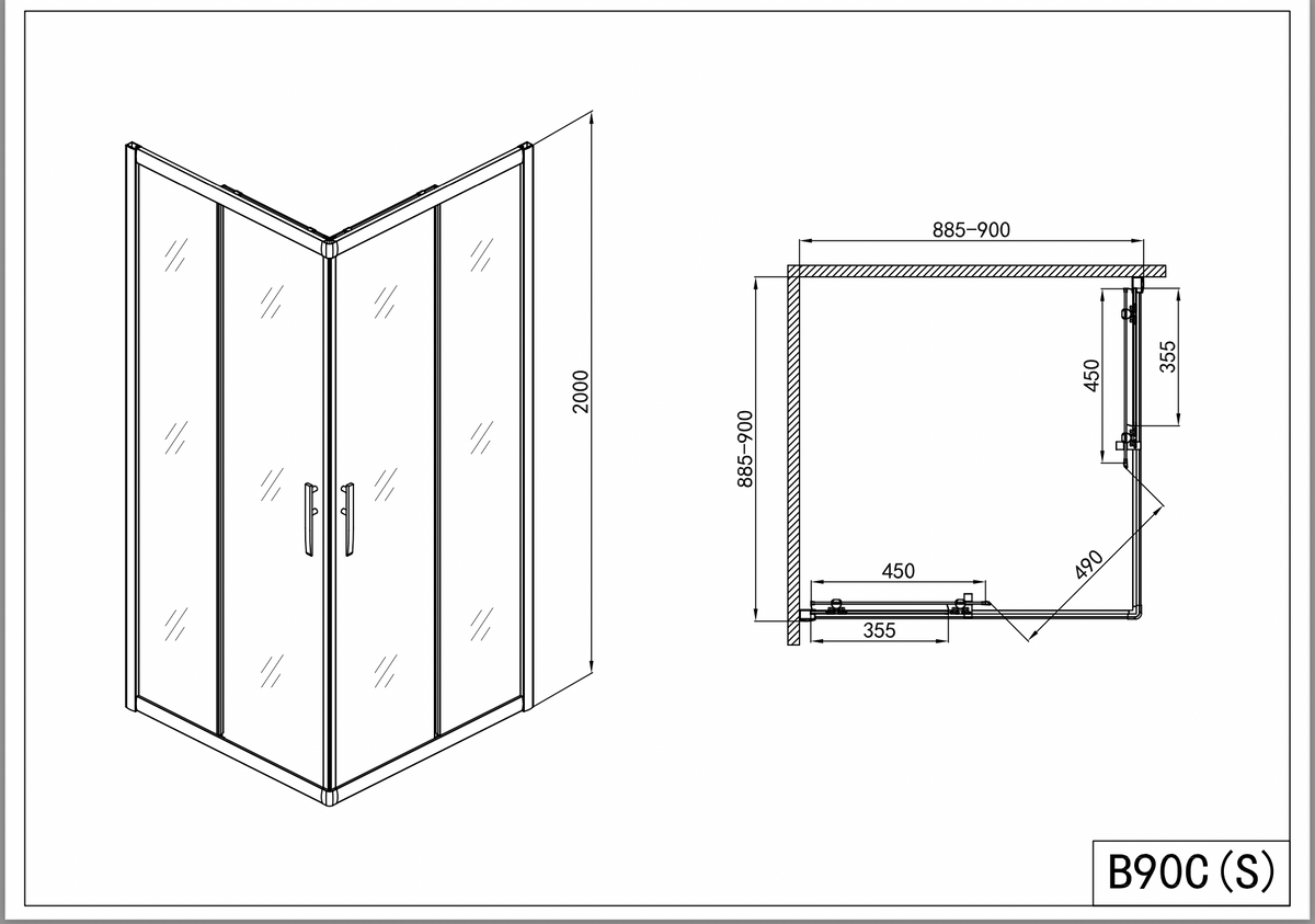 PRO-LINE Corner Shower Enclosure with Easy Clean | 4 Sizes