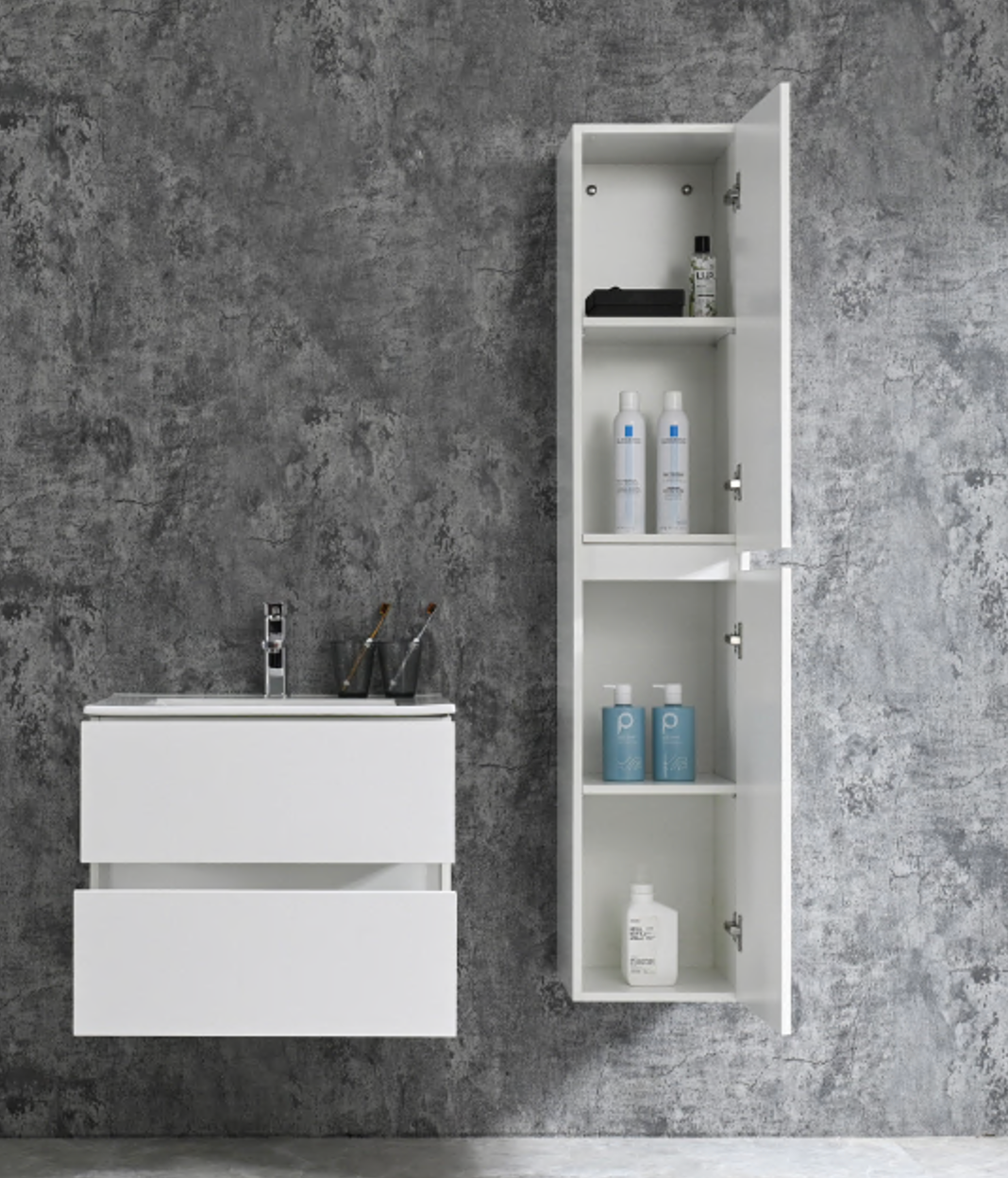Tall cabinet CORBO 30 WHITE