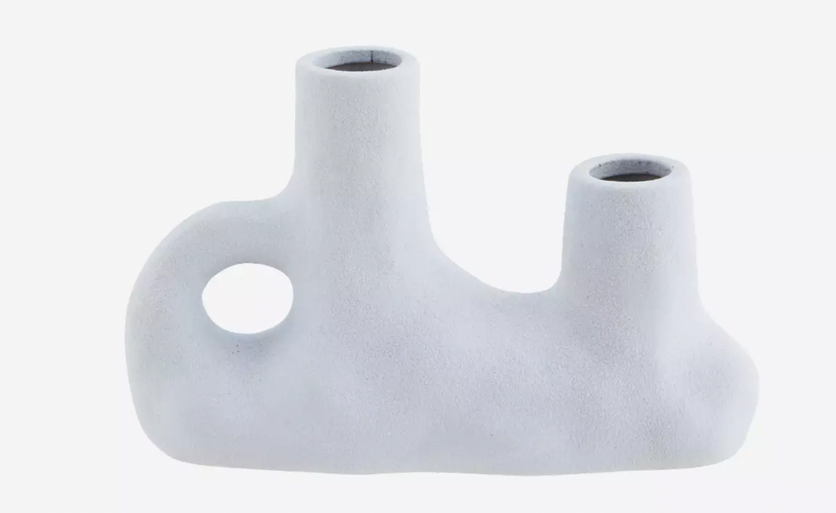 DOUBLE OPENING STONEWARE VASE