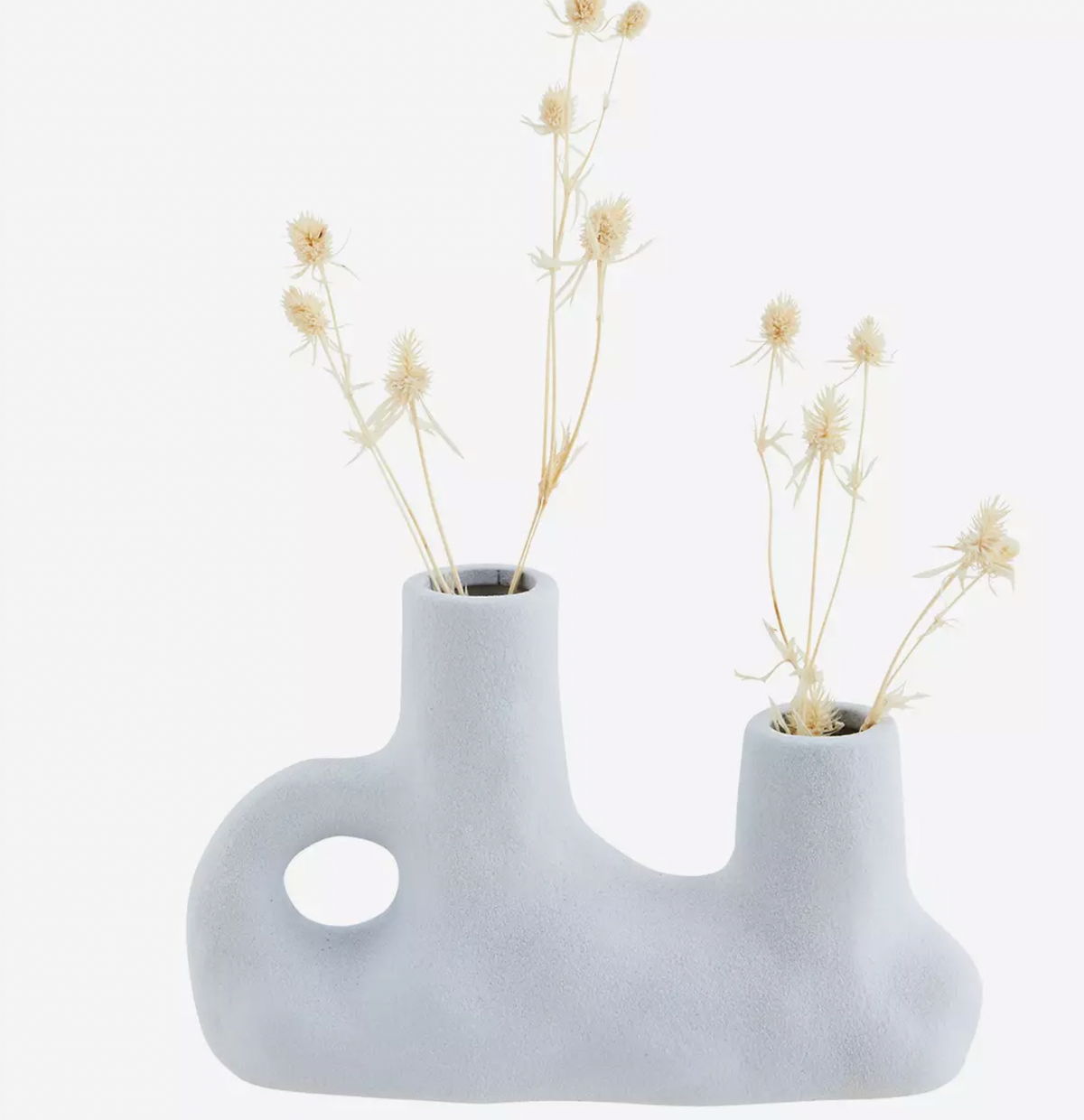 DOUBLE OPENING STONEWARE VASE