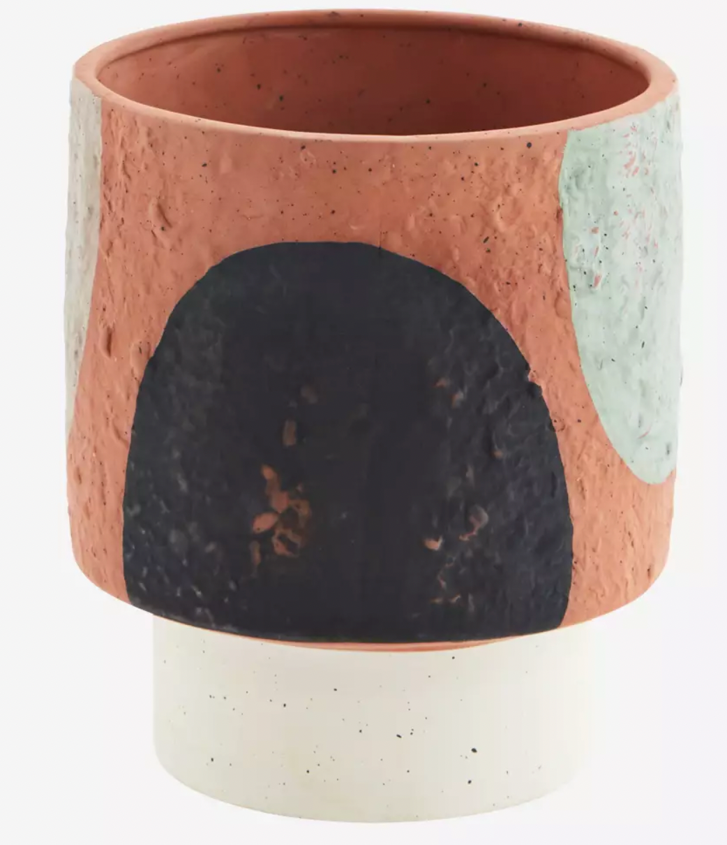 HAND PAINTED TERRACOTTA FLOWER POT
