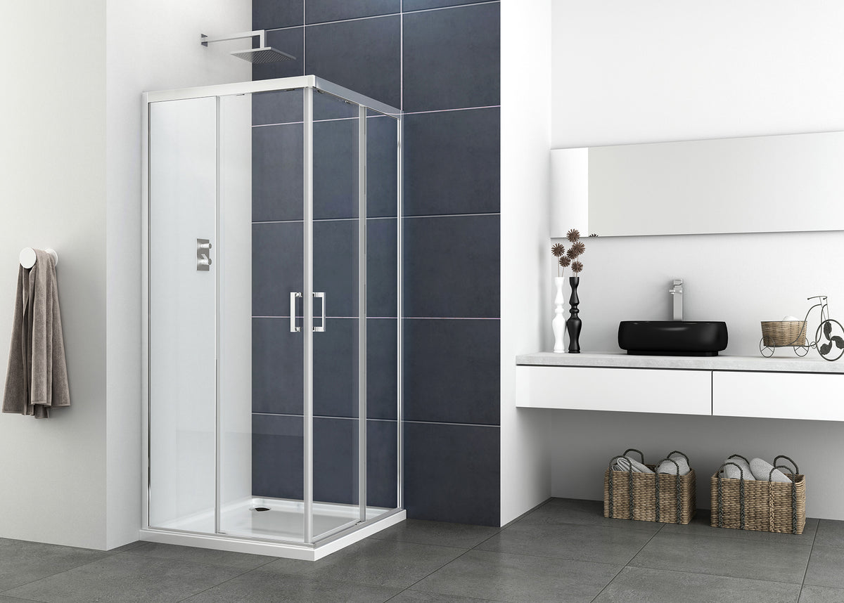 Eckdusche ELITE CHROM mit Easy Clean 88-90x88-90x195 cm