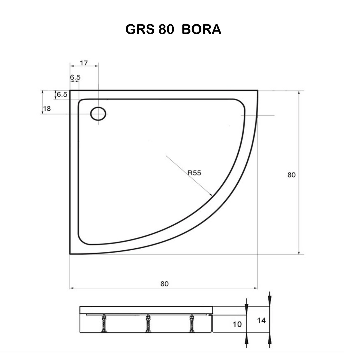 Acryl Rundduschwanne BORA | 2 verschiedenen Größen