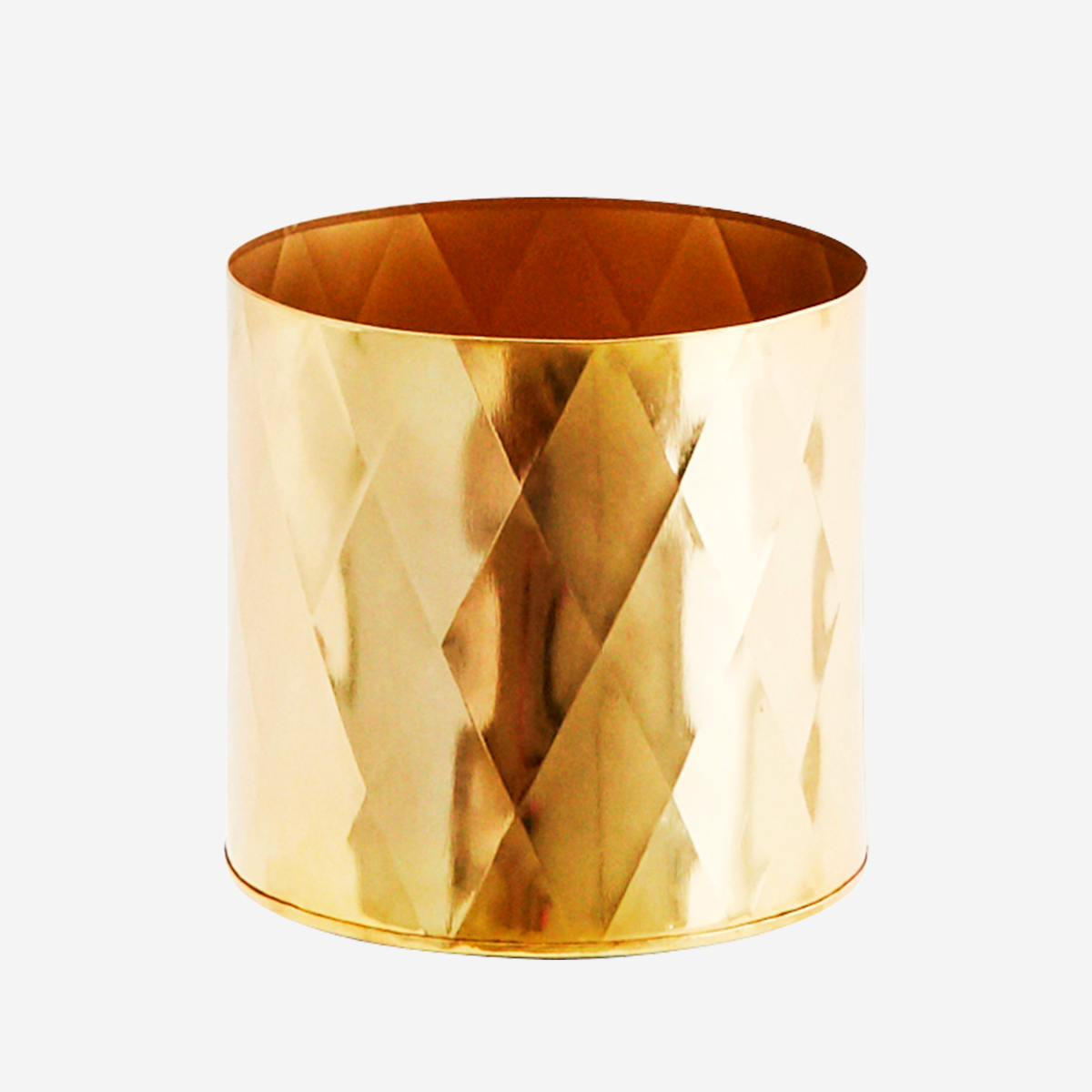 Blumentopf mit Harlekin-Muster Gold