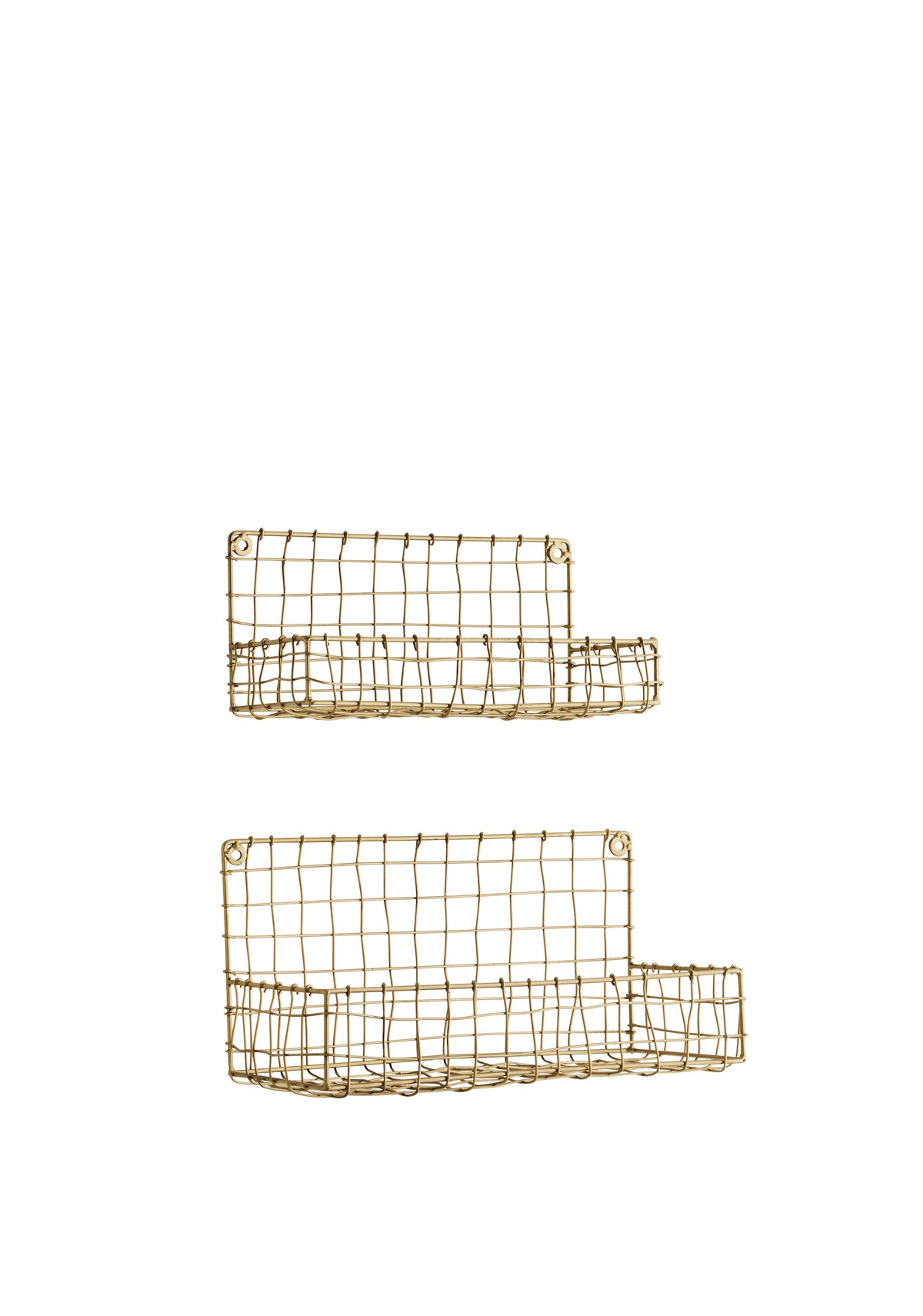 Hanging wire baskets gold