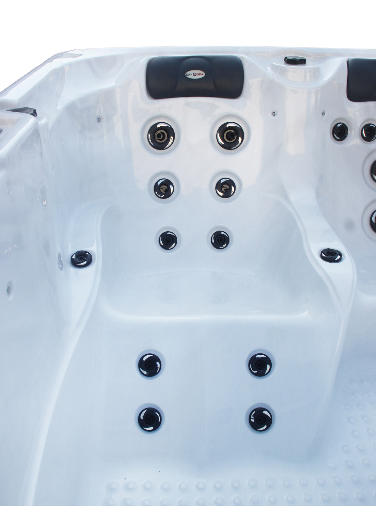 Outdoor Whirlpool OASIS White Marble incl. Cover & Steps 208x175x90 cm Frost-proof