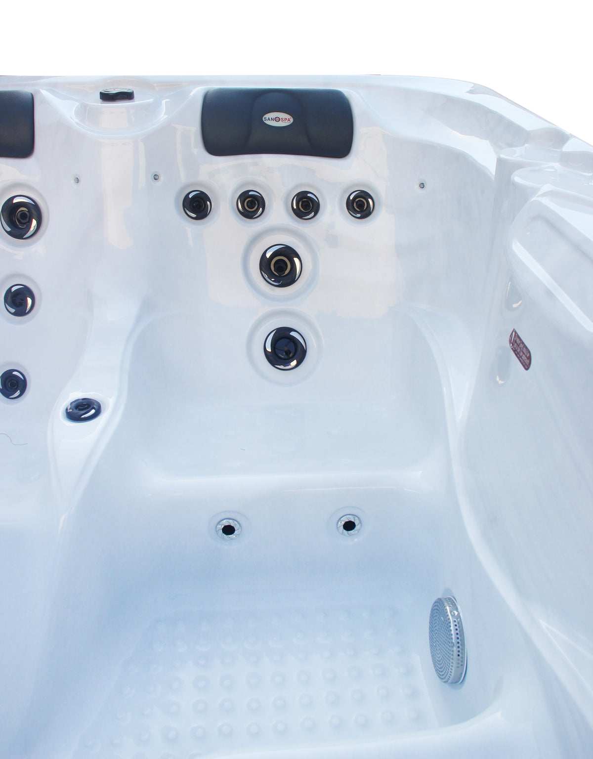 Outdoor Whirlpool OASIS White Marble incl. Cover & Steps 208x175x90 cm Frost-proof