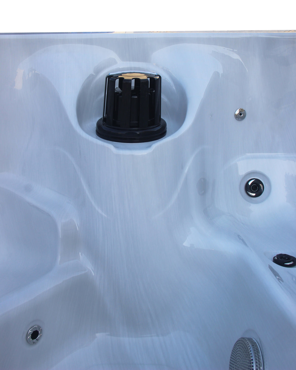 Outdoor Whirlpool PALMA White Marble incl. Cover & Steps 190x190x86 cm frost-proof