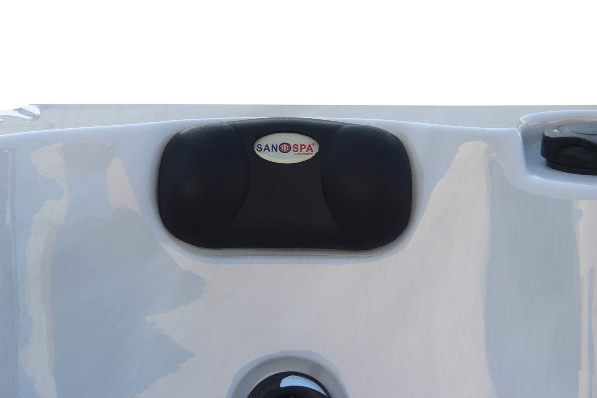 Outdoor Whirlpool PALMA White Marble incl. Cover & Steps 190x190x86 cm frost-proof